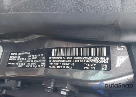 2018 Maserati Levante S Gransport из США, поврежденный, VIN ZN661YUS9JX291512